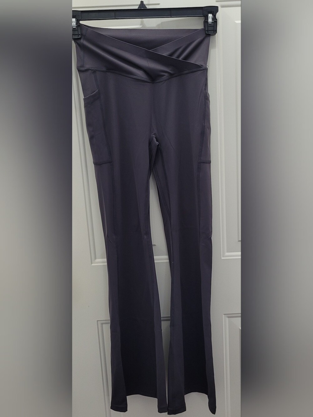 Nwot 3 Pair Of Medium Bell Bottom Leggings. Black, Gray, and Navy. Has Pockets.